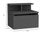 ΚΟΜΟΔΙΝΟ ΕΠΙΤΟΙΧΙΟ ARSEN MEGAPAP ΧΡΩΜΑ ΑΝΘΡΑΚΙ 39,8X31,9X35ΕΚ.