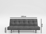 ΚΑΝΑΠΕΣ ΚΡΕΒΑΤΙ HERMES ΤΡΙΘΕΣΙΟΣ ΓΚΡΙ 180X95X82CM