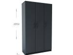 ΝΤΟΥΛΑΠΑ ΤΡΙΦΥΛΛΗ SIMPLE ΓΡΑΦΙΤΗΣ 120X52X205CM