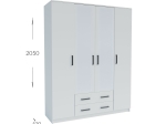 ΝΤΟΥΛΑΠΑ ΤΕΤΡΑΦΥΛΛΗ SIMPLE 4D2D ΛΕΥΚΗ 160X52X205CM