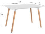 ΤΡΑΠΕΖΙ MINIMAL HM008.01 ΛΕΥΚΟ MDF, ΞΥΛΙΝΑ ΠΟΔΙΑ ΟΞΙΑ, 120Χ80X73Υ ΕΚ.