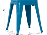 ΣΚΑΜΠΟ ΜΕΤΑΛΛΙΚΟ MELITA HM0096.48 ΣΕ ΜΠΛΕ ΧΡΩΜΑ 37x37x45Υεκ.