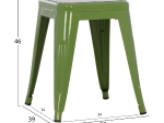 ΣΚΑΜΠΟ ΜΕΤΑΛΛΙΚΟ MELITA HM0096.53 ΣΕ LIGHT OLIVE GREEN ΧΡΩΜΑ 37x37x45Υεκ.