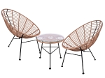 ΣΕΤ ΕΞΩΤΕΡΙΚΟΥ ΧΩΡΟΥ 3ΤΜΧ ALLEGRA HM10335 ΜΠΕΖ WICKER-ΜΕΤΑΛΛΟ