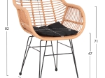 ΣΕΤ ΕΞΩΤΕΡΙΚΟΥ ΧΩΡΟΥ 3ΤΜΧ ALLEGRA HM10476 WICKER ΜΠΕΖ-ΜΕΤΑΛΛΟ ΜΑΥΡΟ