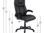ΚΑΡΕΚΛΑ ΓΡΑΦΕΙΟΥ THORIN HM1050.01 ΜΕ MASSAGE ΜΑΥΡΗ HOMEMARKT 62x70x127Y εκ.