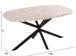 ΤΡΑΠΕΖΙ ΟΒΑΛ RODDEN HM11903.03 ΜΕ WERZALIT TERRAZZO-ΜΑΥΡΗ ΧΙΑΣΤΙ ΒΑΣΗ 146x94x75Υεκ