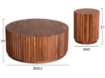 ΣΕΤ 2ΤΜΧ ΤΡΑΠΕΖΙΑ ΣΑΛΟΝΙΟΥ ΣΤΡΟΓΓΥΛΑ SEDGE HM11944 ΜΑΣΙΦ ΑΚΑΚΙΑ Φ90 & Φ40εκ.