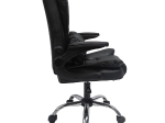 ΚΑΡΕΚΛΑ ΓΡΑΦΕΙΟΥ CANAN HM1201 ΜΑΥΡO PVC-ΜΑΥΡΟ NYLON-ΒΑΣΗ ΧΡΩΜΙΟΥ 66x61x105Υεκ.