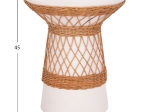 ΒΟΗΘΗΤΙΚΟ ΤΡΑΠΕΖΙ ΣΤΡΟΓΓΥΛΟ DELIA HM18167.02 FIBER CEMENT ΛΕΥΚΟ & RATTAN Φ40x45Υεκ