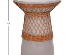 ΒΟΗΘΗΤΙΚΟ ΤΡΑΠΕΖΙ ΣΤΡΟΓΓΥΛΟ DELIA HM18167.03 FIBER CEMENT ΓΚΡΙ & RATTAN Φ40x45Υεκ