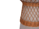 ΒΟΗΘΗΤΙΚΟ ΤΡΑΠΕΖΙ ΣΤΡΟΓΓΥΛΟ DELIA HM18167.03 FIBER CEMENT ΓΚΡΙ & RATTAN Φ40x45Υεκ