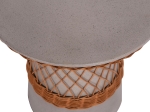ΒΟΗΘΗΤΙΚΟ ΤΡΑΠΕΖΙ ΣΤΡΟΓΓΥΛΟ DELIA HM18167.03 FIBER CEMENT ΓΚΡΙ & RATTAN Φ40x45Υεκ