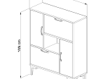 ΠΑΠΟΥΤΣΟΘΗΚΗ MEDY HM18187.01 ΜΕΛΑΜΙΝΗ ΣΕ ΑΝΘΡΑΚΙ & ΣΟΝΑΜΑ-ΜΑΥΡΑ ΠΟΔΙΑ 85x30x108.5Υ εκ.