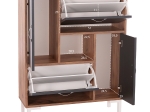 ΠΑΠΟΥΤΣΟΘΗΚΗ MEDY HM18187.02 ΜΕΛΑΜΙΝΗ ΣΕ ΦΥΣΙΚΟ & ΑΝΘΡΑΚΙ-ΜΑΥΡΑ ΠΟΔΙΑ 85x30x108.5Υεκ