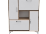ΠΑΠΟΥΤΣΟΘΗΚΗ MEDY HM18187.04 ΜΕΛΑΜΙΝΗ ΣΕ ΛΕΥΚΟ & ΣΟΝΑΜΑ-ΛΕΥΚΑ ΠΟΔΙΑ 86,5x30x109Υεκ