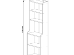 ΒΙΒΛΙΟΘΗΚΗ NEAT HM18194.04 ΜΕΛΑΜΙΝΗ ΣΕ ΦΥΣΙΚΟ ΧΡΩΜΑ ΞΥΛΟΥ 60x30x180Υεκ.