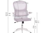 ΚΑΡΕΚΛΑ ΓΡΑΦΕΙΟΥ BASTON HM18236.03 ΓΚΡΙ MESH & ΛΕΥΚΟΣ PP ΣΚΕΛΕΤΟΣ 64x60x127Υεκ.