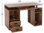 ΓΡΑΦΕΙΟ ΜΕΛΑΜΙΝΗΣ STATUS HM2026.03 WALNUT 120Χ55Χ76 εκ.