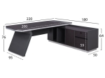 ΓΡΑΦΕΙΟ ΕΠΑΓΓΕΛΜΑΤΙΚΟ ΔΕΞΙΑ ΓΩΝΙΑ ROSEWOOD HM2084R 220X180X76Υ εκ.