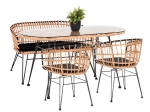 ΣΕΤ ΕΞΩΤ.ΧΩΡΟΥ 4ΤΜΧ ALLEGRA HM21051 ΣΥΝΘ.RATTAN ΜΠΕΖ-ΜΑΥΡΟ ΜΕΤΑΛΛΟ