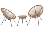 ΣΕΤ ΕΞΩΤΕΡΙΚΟΥ ΧΩΡΟΥ 3ΤΜΧ ACAPULCO HM21100 TWISTED WICKER-ΜΕΤΑΛΛΟ