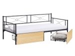 ΚΡΕΒΑΤΙ-ΚΑΝΑΠΕΣ BERNIE HM21120.02 ΜΑΥΡΟΣ ΜΕΤΑΛ.ΣΚΕΛΕΤΟΣ & 2 SONAMA ΣΥΡΤΑΡΙΑ-190x90εκ.