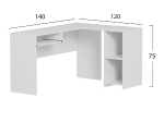 ΓΩΝΙΑΚΟ ΓΡΑΦΕΙΟ SHIG HM2135.03 MDF ΣΕ ΛΕΥΚΟ 140x120x75Υεκ