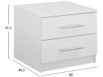 ΚΟΜΟΔΙΝΟ ΜΕΛΑΜΙΝΗΣ CHELSEA HM2220.05 ΛΕΥΚΟ 48x40,5x41,5 εκ.