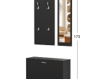 ΣΕΤ ΕΙΣΟΔΟΥ ΜΕ ΚΑΘΡΕΠΤΗ VERN HM2476.02 ΜΕΛΑΜΙΝΗ ΣΕ WENGE 80x27x175Υεκ