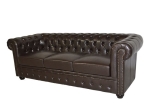 ΚΑΝΑΠΕΣ 3ΘΕΣΙΟΣ T.CHESTERFIELD HM3009.01 ΤΕΧΝΟΔΕΡΜΑ ΣΚΟΥΡΟ ΚΑΦΕ 208x90x73Υ εκ.