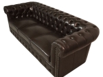 ΚΑΝΑΠΕΣ 3ΘΕΣΙΟΣ T.CHESTERFIELD HM3009.01 ΤΕΧΝΟΔΕΡΜΑ ΣΚΟΥΡΟ ΚΑΦΕ 208x90x73Υ εκ.