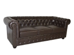 ΚΑΝΑΠΕΣ 3ΘΕΣΙΟΣ T.CHESTERFIELD HM3009.01 ΤΕΧΝΟΔΕΡΜΑ ΣΚΟΥΡΟ ΚΑΦΕ 208x90x73Υ εκ.
