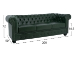 ΚΑΝΑΠΕΣ 3ΘΕΣΙΟΣ T.CHESTERFIELD HM3009.08 ΤΕΧΝΟΔΕΡΜΑ ΚΥΠΑΡΙΣΣΙ 208x90x73 εκ.