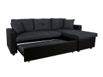 ΚΑΝΑΠΕΣ ΓΩΝΙΑ ΚΡΕΒΑΤΙ WAYNE 220x146x86Υεκ.HM3028.01 ΓΚΡΙ ΜΕ ΜΑΥΡΟ PU