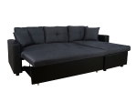 ΚΑΝΑΠΕΣ ΓΩΝΙΑ ΚΡΕΒΑΤΙ WAYNE 220x146x86Υεκ.HM3028.01 ΓΚΡΙ ΜΕ ΜΑΥΡΟ PU