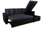 ΚΑΝΑΠΕΣ ΓΩΝΙΑ ΚΡΕΒΑΤΙ WAYNE 220x146x86Υεκ.HM3028.01 ΓΚΡΙ ΜΕ ΜΑΥΡΟ PU