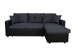 ΚΑΝΑΠΕΣ ΓΩΝΙΑ ΚΡΕΒΑΤΙ WAYNE 220x146x86Υεκ.HM3028.01 ΓΚΡΙ ΜΕ ΜΑΥΡΟ PU