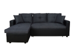 ΚΑΝΑΠΕΣ ΓΩΝΙΑ ΚΡΕΒΑΤΙ WAYNE 220x146x86Υεκ.HM3028.01 ΓΚΡΙ ΜΕ ΜΑΥΡΟ PU