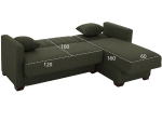 ΚΑΝΑΠΕΣ ΚΡΕΒΑΤΙ GHUFRAN ΓΩΝΙΑ ΑΝΑΣΤΡΕΨΙΜΗ DARK OLIVE HM3244.05 200x133x77Yεκ.