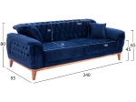 ΚΑΝΑΠΕΣ ΚΡΕΒΑΤΙ BENNINGTON ΤΡΙΘΕΣΙΟΣ ΜΠΛΕ HM3249.18 240x95x80 εκ.