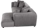 ΚΑΝΑΠΕΣ ΓΩΝΙΑ 3-ΘΕΣΙΟΣ GRACE HM3280.03R ΓΚΡΙ ΥΦΑΣΜΑ 252x105-160x70-90Υεκ.