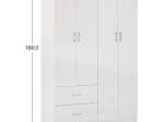 ΝΤΟΥΛΑΠΑ 4ΦΥΛΛΗ ME 2 ΣΥΡΤΑΡΙΑ BLAKELY HM339.05 ΛΕΥΚΗ 120Χ42,5Χ180,5 εκ.