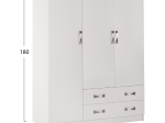ΝΤΟΥΛΑΠΑ 3ΦΥΛΛΗ CARLY HM384.05 ΜΕ ΔΥΟ ΣΥΡΤΑΡΙΑ ΛΕΥΚΗ 150X55Χ180Υεκ.