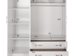 ΝΤΟΥΛΑΠΑ 3ΦΥΛΛΗ CARLY HM384.05 ΜΕ ΔΥΟ ΣΥΡΤΑΡΙΑ ΛΕΥΚΗ 150X55Χ180Υεκ.