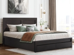 ΚΡΕΒΑΤΙ ΜΕΛΑΜΙΝΗΣ CAPRI HM399.11 ΜΕ 2ΣΥΡΤΑΡΙΑ-WENGE- ΓΙΑ ΣΤΡΩΜΑ 160x200εκ.