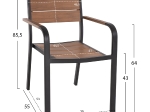 ΠΟΛΥΘΡΟΝΑ ΑΛΟΥΜΙΝΙΟΥ SAGA ΜΑΥΡΗ ΜΕ POLYWOOD HM5127.03 56x55x85,5Yεκ.