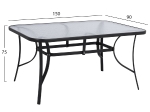 ΤΡΑΠΕΖΙ BRUNO 150X90Χ72Υεκ. ΜΕΤΑΛΛΙΚΟ ΜΑΥΡΟ ΜΕ ΓΥΑΛΙΝΗ ΕΠΙΦΑΝΕΙΑ HM5145.03