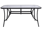 ΤΡΑΠΕΖΙ BRUNO 150X90Χ72Υεκ. ΜΕΤΑΛΛΙΚΟ ΜΑΥΡΟ ΜΕ ΓΥΑΛΙΝΗ ΕΠΙΦΑΝΕΙΑ HM5145.03