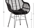 ΠΟΛΥΘΡΟΝΑ ΜΕ ΜΑΞΙΛΑΡΙ ΜΕΤΑΛΛΙΚΗ ALLEGRA HM5450.32 ΜΕ WICKER ΜΑΥΡΟ 58x59x82Υεκ.